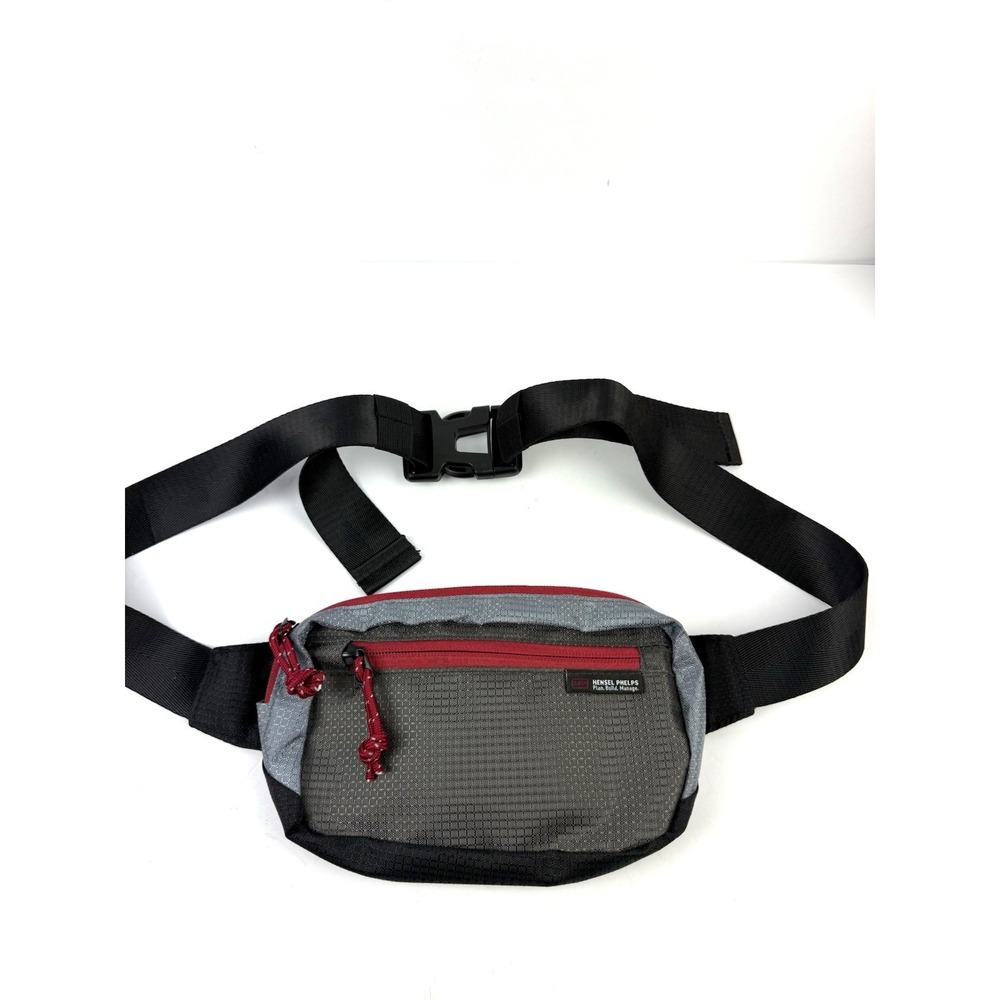 Hensel Phelps Belt Bag Golf Nylon Gray Red Plan Build Manage Waist Pack New
